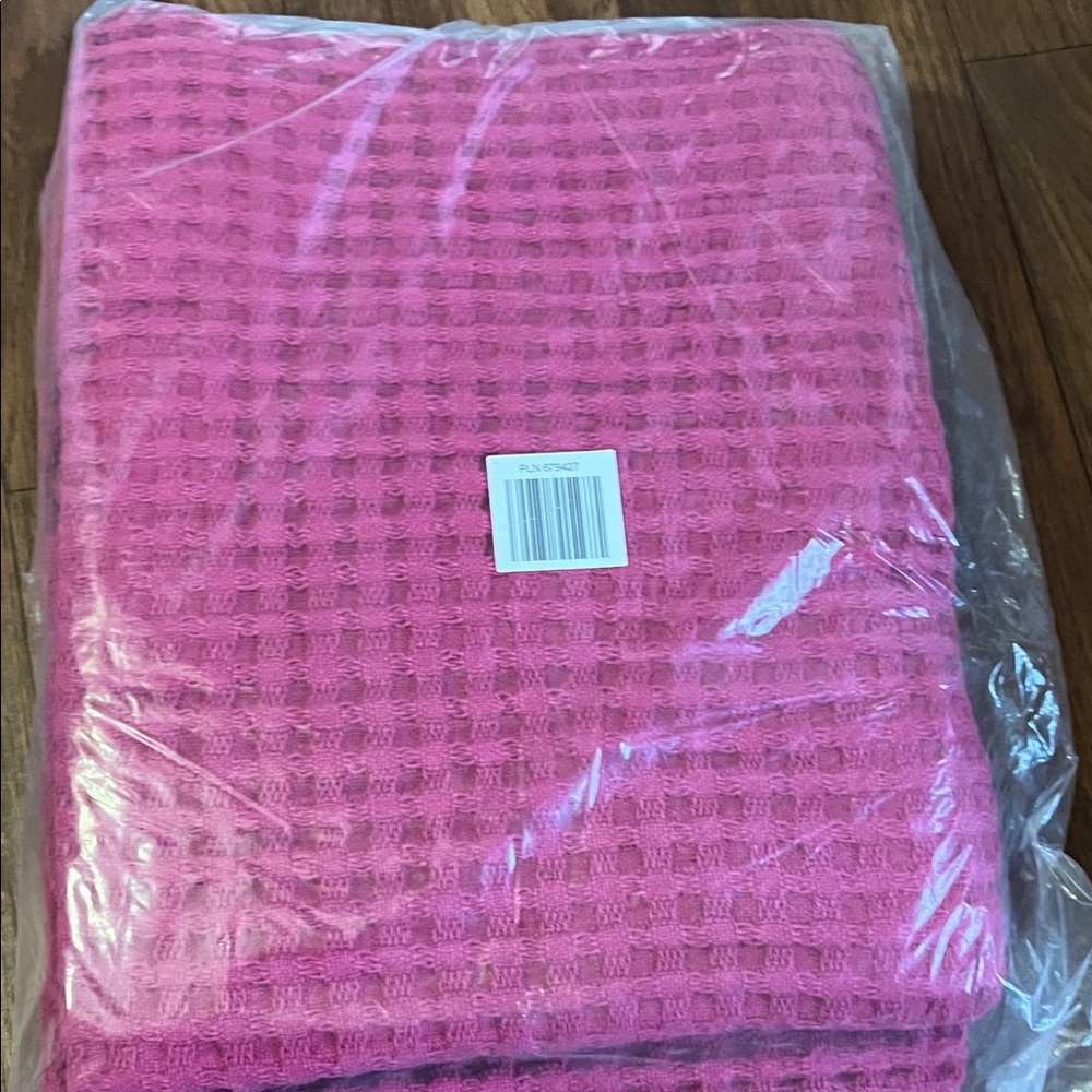 Pink Waffle Knit Blanket